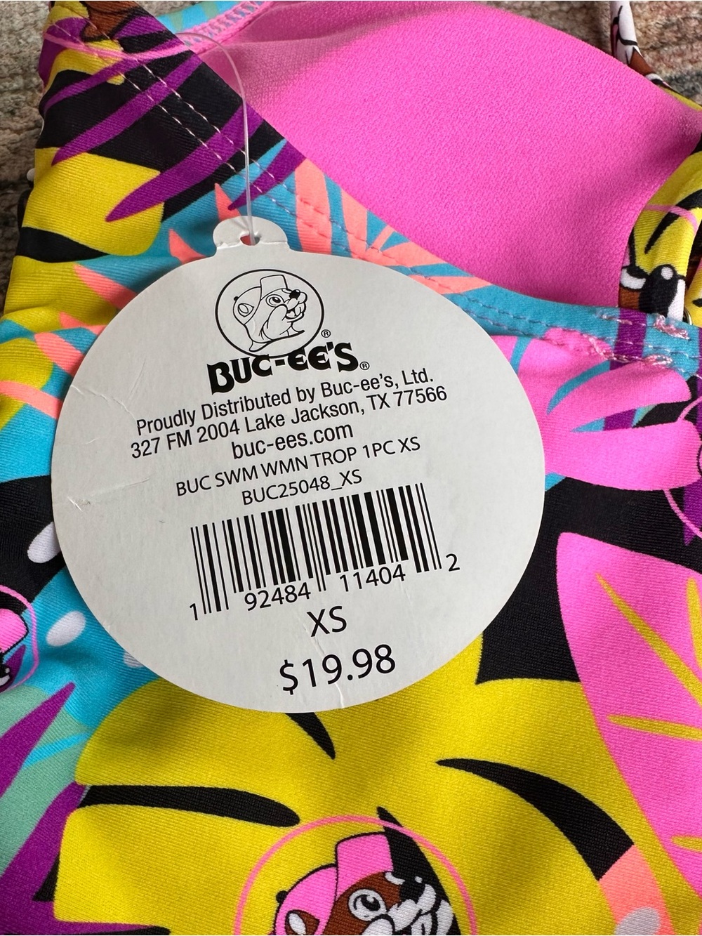 Women’s One-Piece Buc-ee’s Swim Suit - Bright Multi Floral Print - Picture 4 of 6